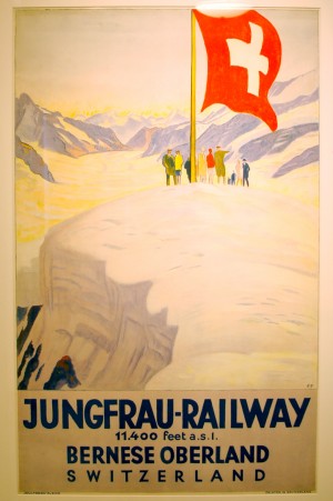 Jungfrau Railway Swiss travel poster
